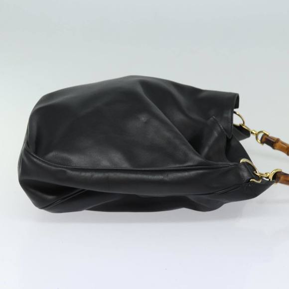 GUCCI Bamboo Hand Bag Leather 2way Black 001 1781 1577 0 Auth 78792 - Picture 4 of 16